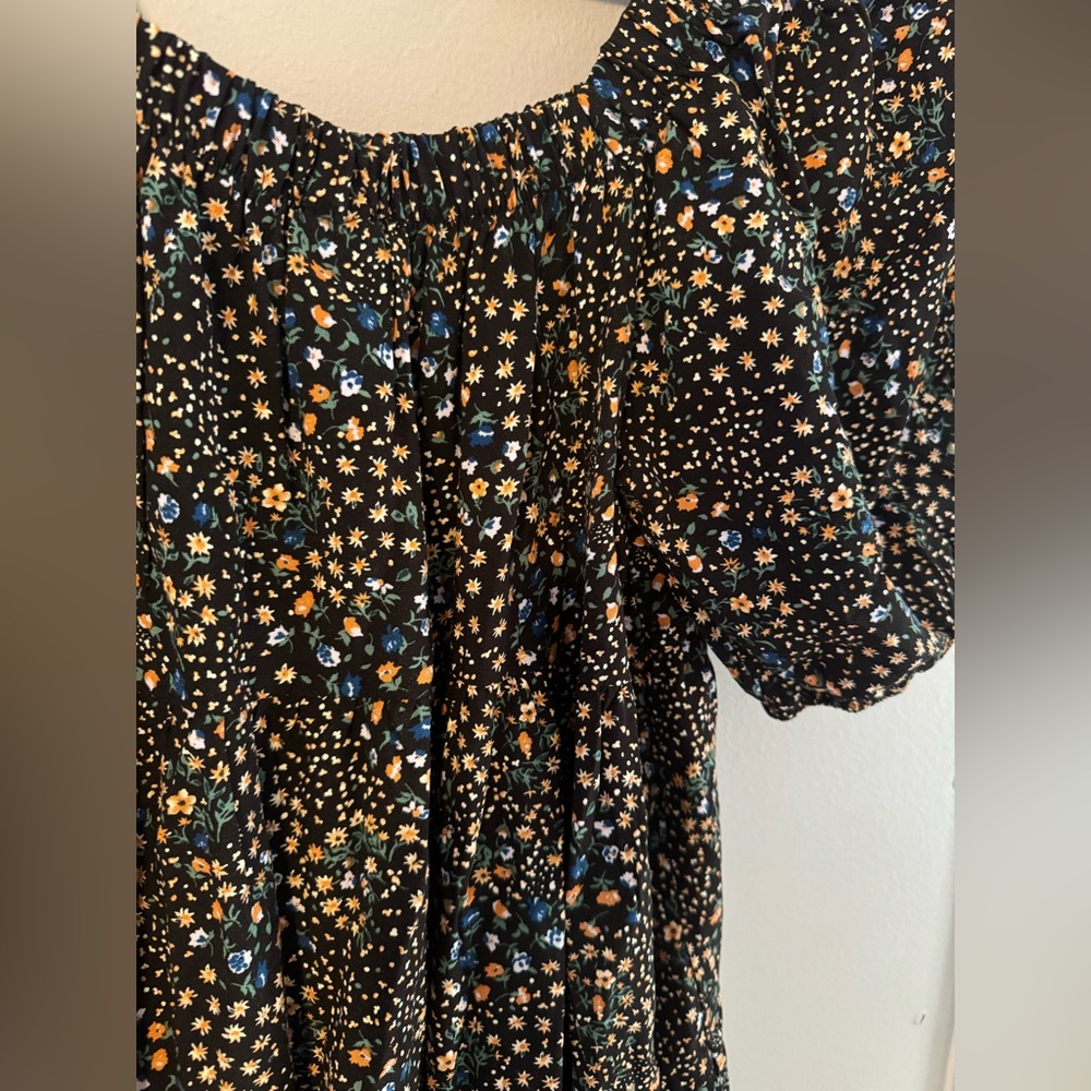 Wild Fable Black Floral Puff Sleeve Sundress - Picture 2 of 4